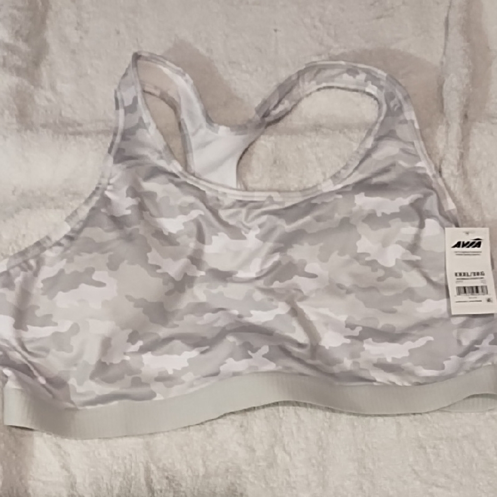 Avia Women's Camo Sports Bra - White and Gray